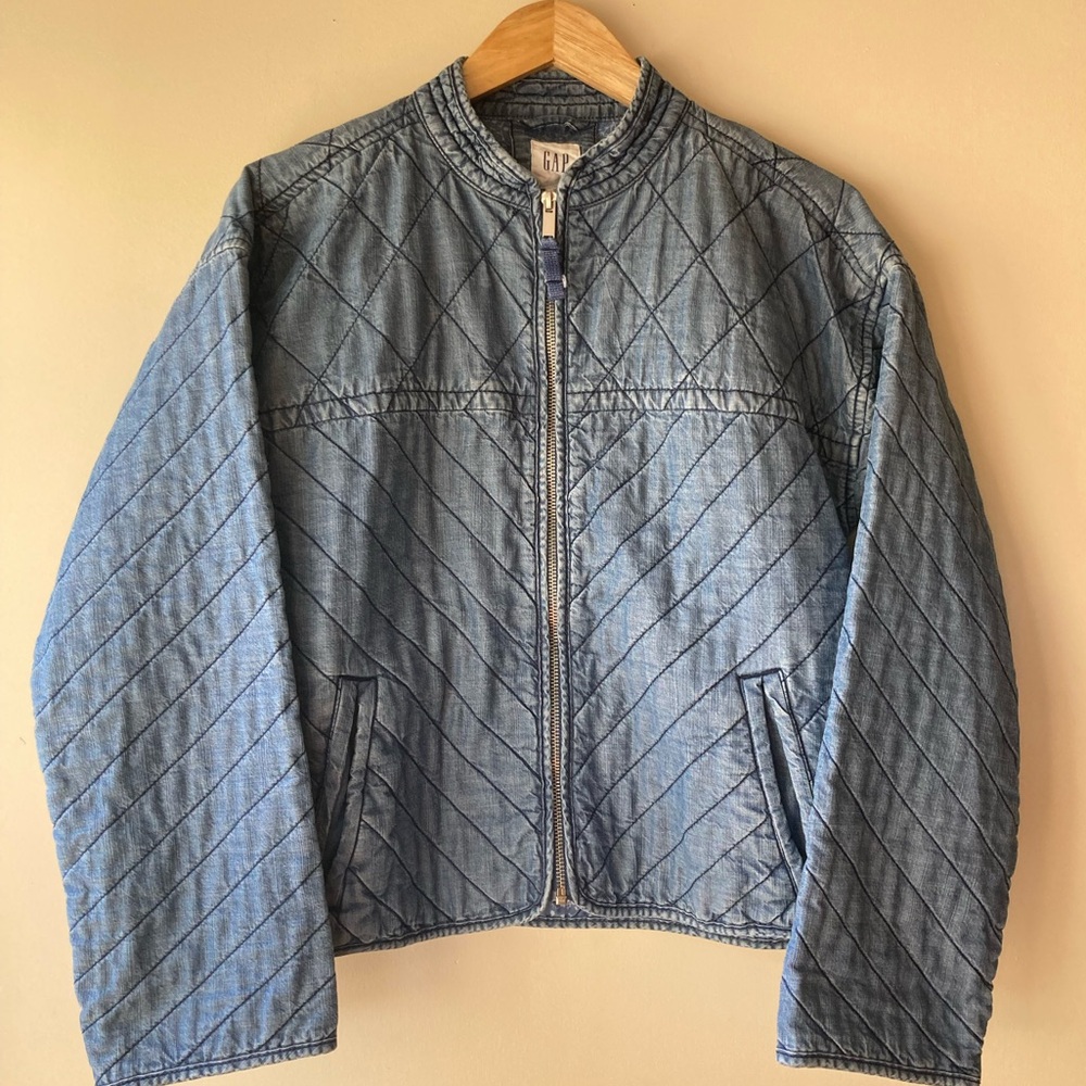 Gap Denim Chambray Quilted Jacket, small